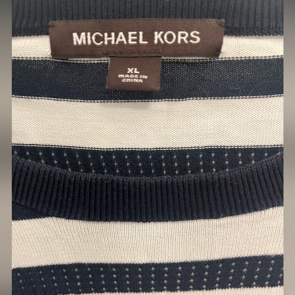 Michael Kors XL Stripped Blue & White Sweater - Picture 3 of 3